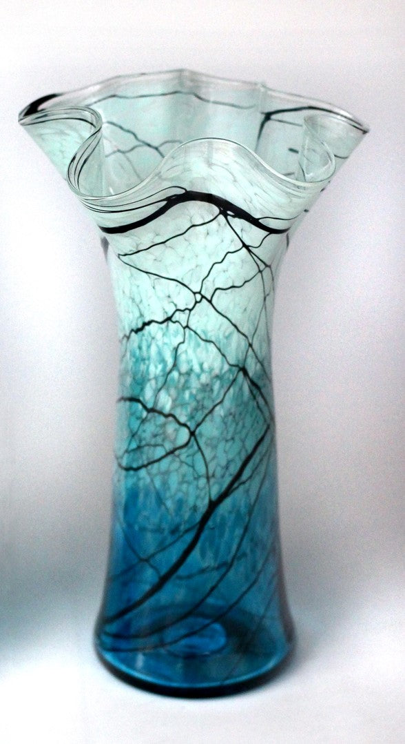 Teal Fluted Vase