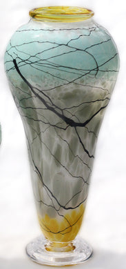 Tall Footed Urn Cloudy Sky Vase