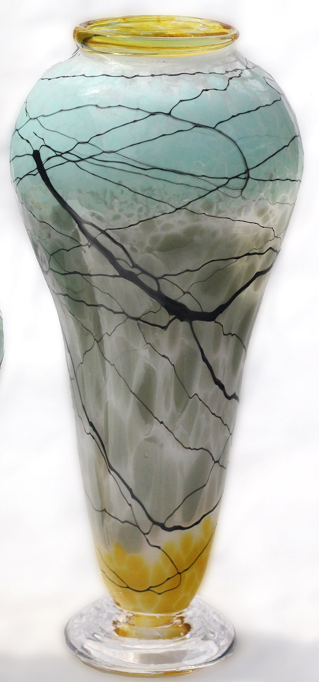 Tall Footed Urn Cloudy Sky Vase