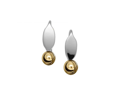 La Petite Sterling Silver and 14k Gold Ball Earrings