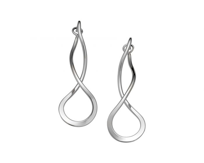 Small Endless Braid Earrings Silver