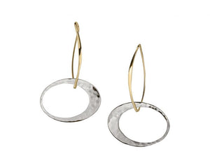 Elliptical Elegance Earring Silver with 14K Gold Overlay
