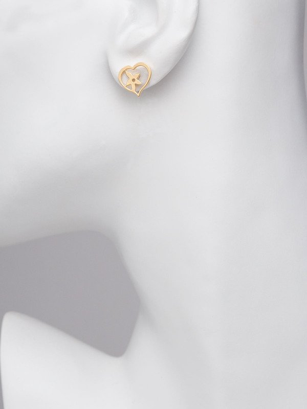 Blooming Heart Post Earring