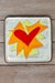 Small Square Plate With Flaming Heart