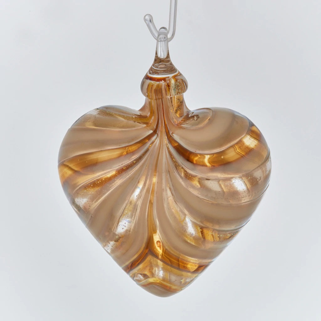 Golden Amber Heart Ornament
