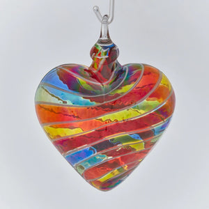 Rainbow Heart White Ornament
