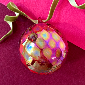 Diamond Faceted Garnet Ornament