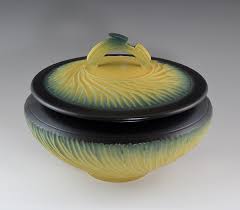 Yellow and Black Casserole