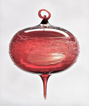 Large Cranberry Gold Wrapped Ornament