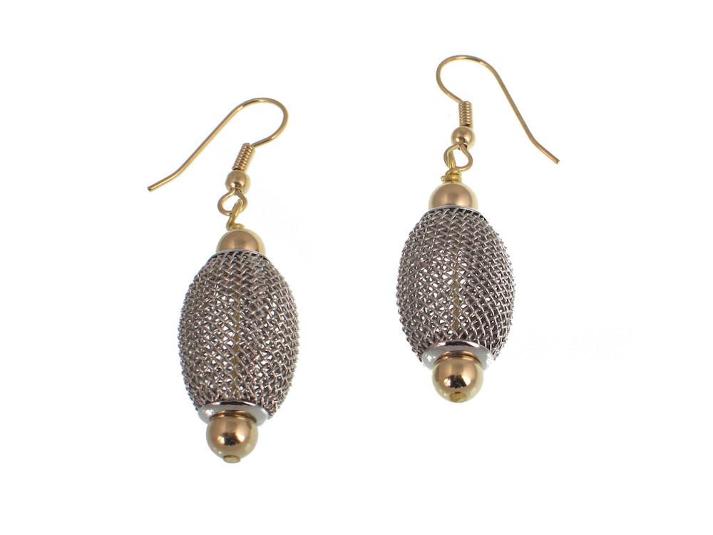 Oval Mesh Bead Earrings