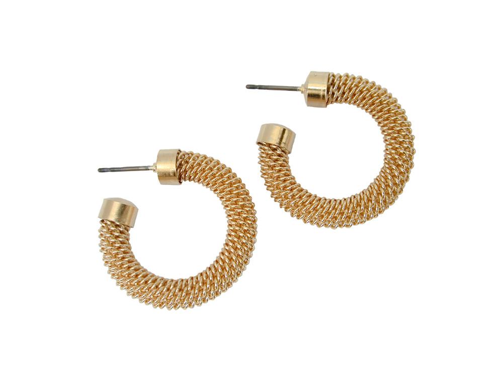 Small Mesh Hoop Earrings Gold