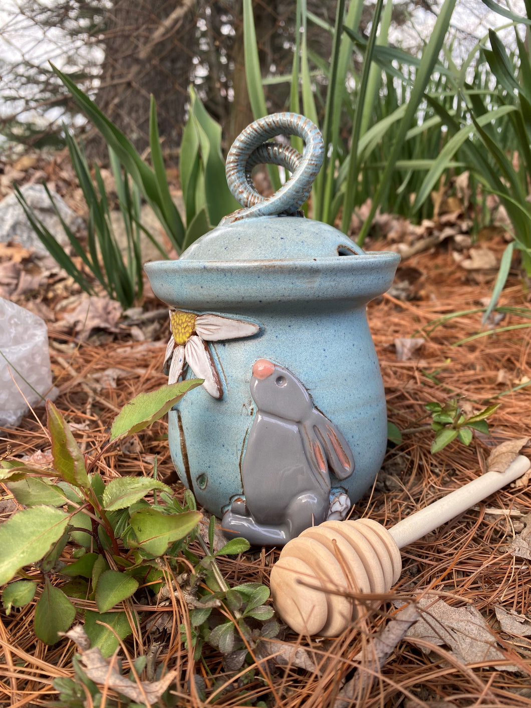 Honey Pot With Bunny Daisy