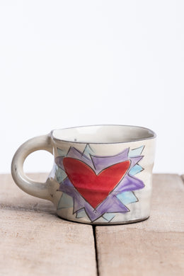 Flaming Heart Mug in Violet