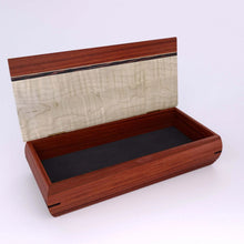 Load image into Gallery viewer, Paduk Box With Curly Maple and Paduk Lid