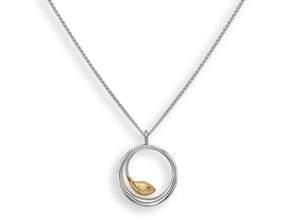 Be-Leaf Pendant Sterling Silver 14K Gold