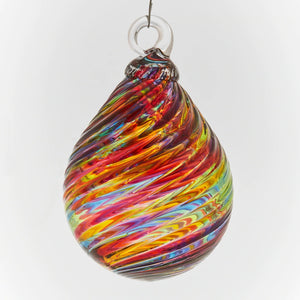 Rainbow Twist Raindrop Ornament