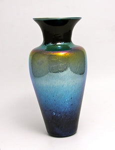 Small Metallic Black and Blue Vase