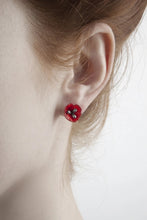 Load image into Gallery viewer, Red Poppy Post Earring