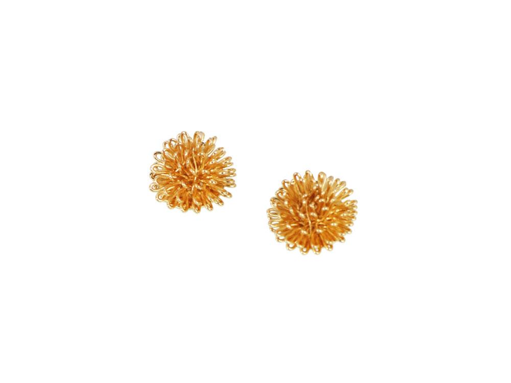 Small Floral Burst Earrings Gold