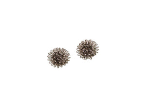 Small Floral Burst Earrings Rhodium
