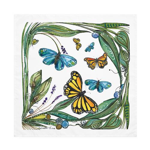 Napkin Pair, WH Butterfly Monarch
