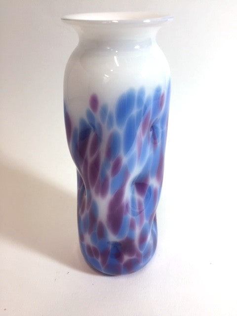 Small Dimpled Vase Marine Blue/Red Amet
